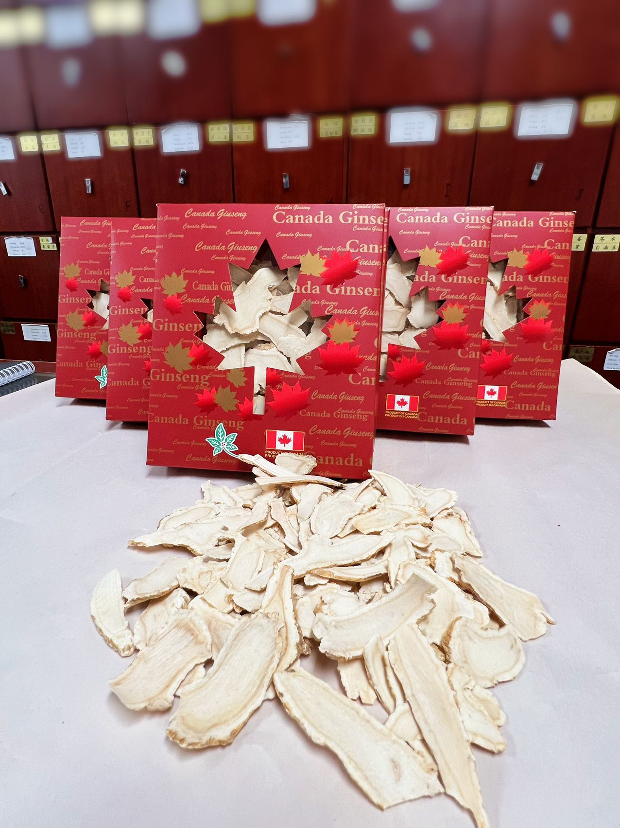 5 Years Old Root Sliced Big (thick cut) 4oz/Box - 5 Years Old Canadian American Ginseng Sliced (thick cut) (large)